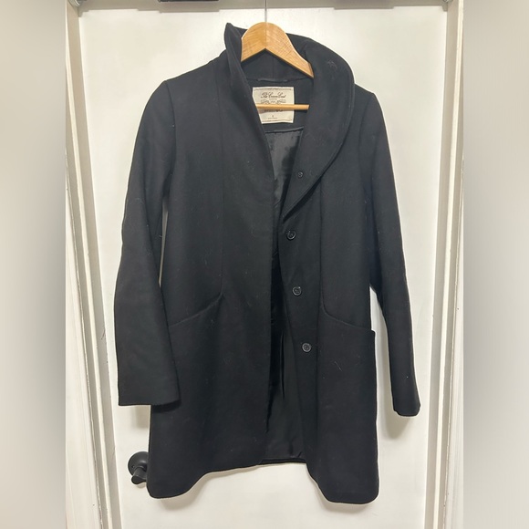Aritzia Black Wool Coat - The Cocoon Wool Coat - Picture 3 of 4